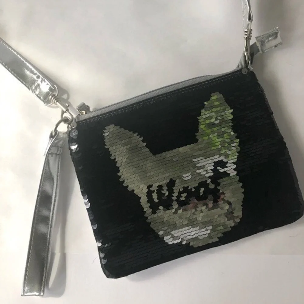Kids' Flip Sequin Handbag - Woof -‎ Black/ Silver